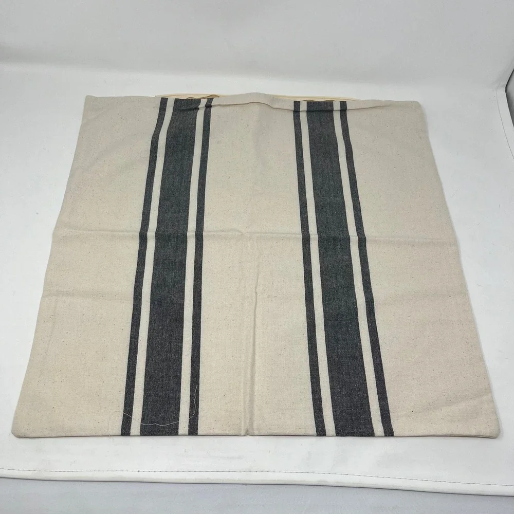 Hobby Lobby Farmhouse Grain Sack Stripe Cotton Throw Pillow Cover 18x18 Cream